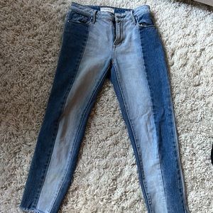 pacsun two toned skinny-straight jeans